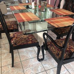 Victorian Style Antique Dining glass Table.