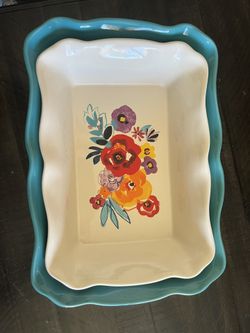 2 Piece Ceramic Baking Trays: The Pioneer Woman Brand
