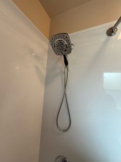 Delta Shower Head with Chrome Handheld Spray, Shower Valve & Faucet Set