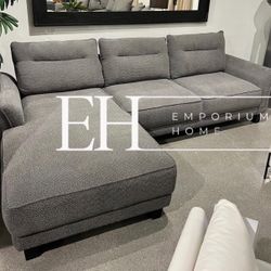 Grey Boucle Sofa Sectional 🔥buy Now Pay Later 