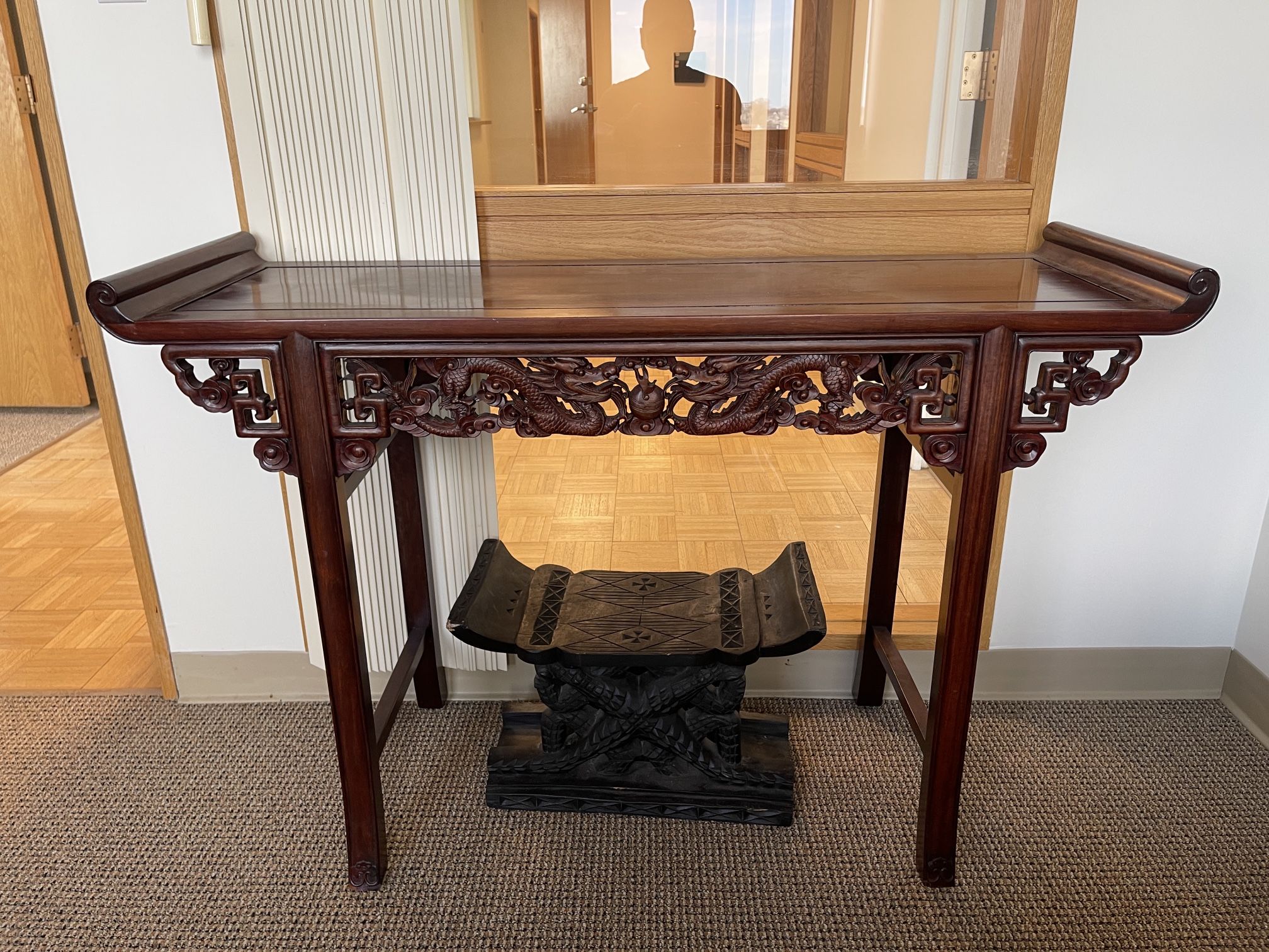 chinese antique rose wood kang table