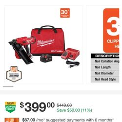 Milwaukee M18 Framing Nailer 30 Degree