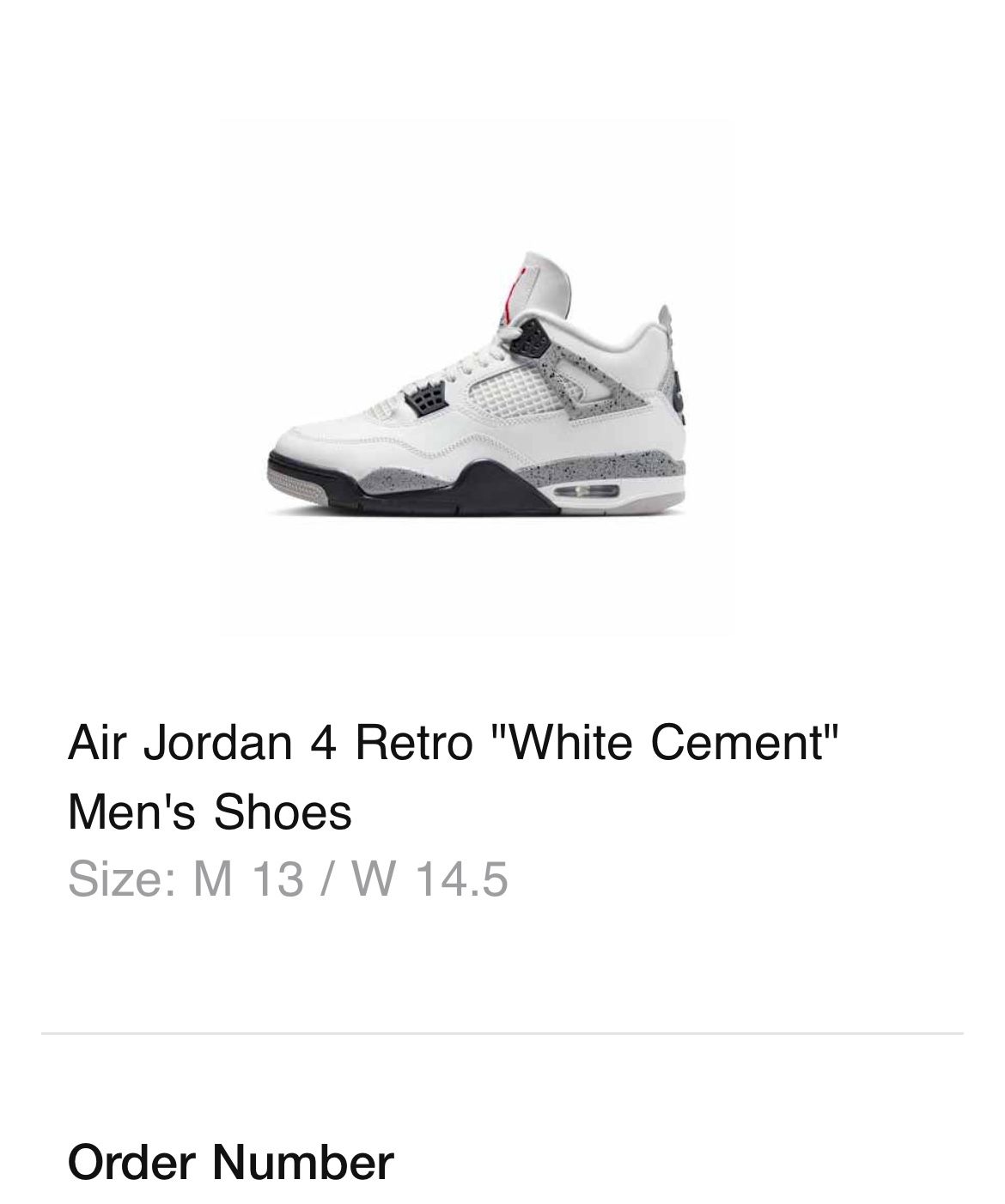 Jordan 4 White Cement