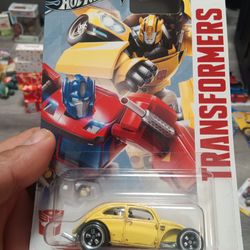 Custom Volkswagen Beetle/ Bumblebee Transformers Hot Wheels 