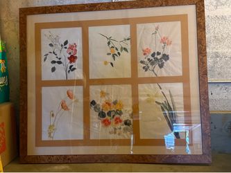 Beautiful Burl wood frame with haiku watercolor art