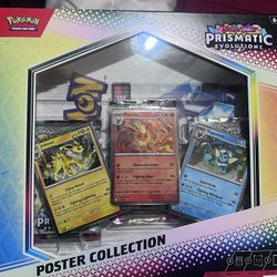 Prismatic Poster Collection. Pokemon Cards. 3 Boosters