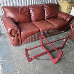 Three piece leather sofa