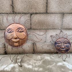 ☀️ Sun Face Metal Wall Art - Set of 2