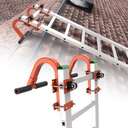 Ladder Roof Hook with Wheel, Heavy Duty Roof Safety Ladder Stabilizer, 500 lbs Weight Rating, Roof Ridge Ladder Hook, Ladder Hooks for roof Secure