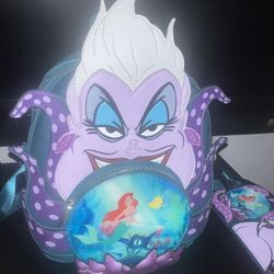 Loungefly Ursula Villain Scene Backpack And Wallet 