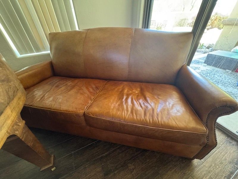 Drexel Heritage Leather Couch And Chair