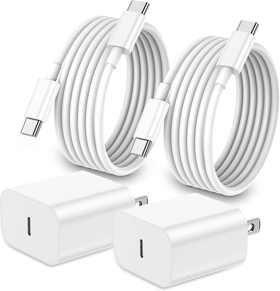 iPhone 16 15 Charger Fast Charging,20W Apple iPad USB C Fast Charger,2Pack 6ft USB C Wall Charger Block for iPhone 16/16 Pro/16 Pro Max/15/15 Plus/15