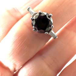 Sterling Silver Garnet Ring 