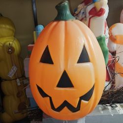 Vtg Empire Halloween Light Up Huge Pumpkin Blow Mold Jack O Lantern 22 inch