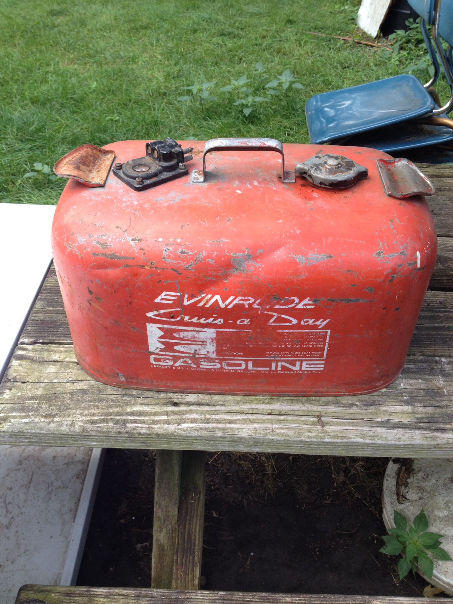 Vintage Outboard Boat motor gas can
