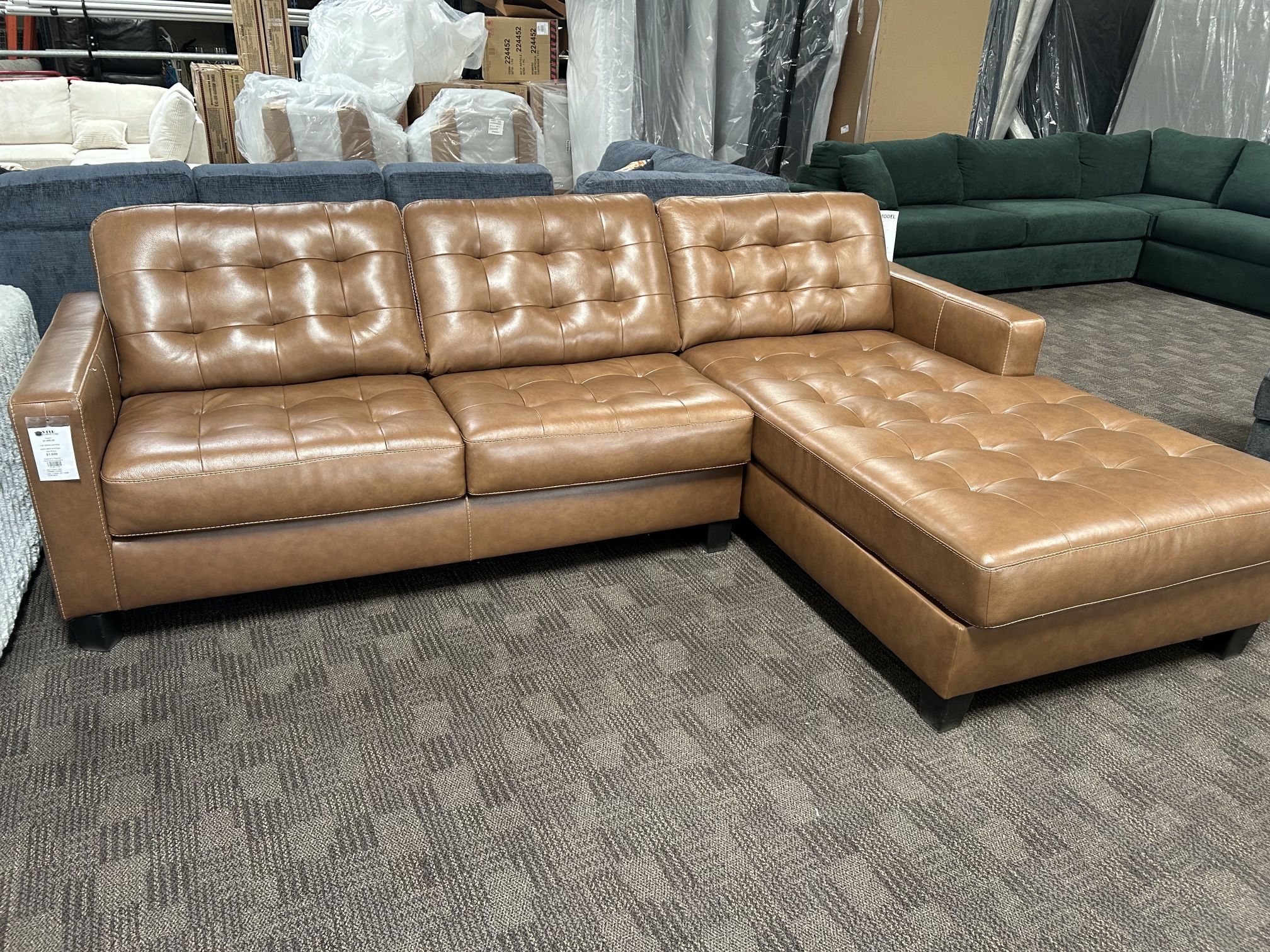 Brown Leather Sectional Couch