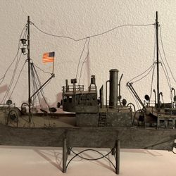 Tin Model Trench Art Ship