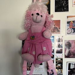 Pink Plush Poodle Backpack for Kids