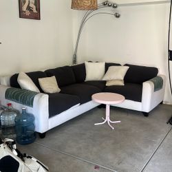 Living Spaces Sectional White Couch