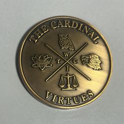 Cardinal Virtues Stoic Coin Medallion Token