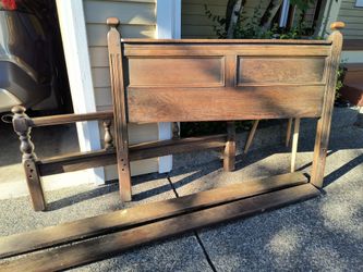 Oak bed frame vintage