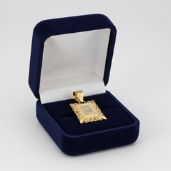 10K Yellow & White Gold Letter "R" Filigree Pendant