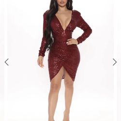 Burgundy Sequin Dress