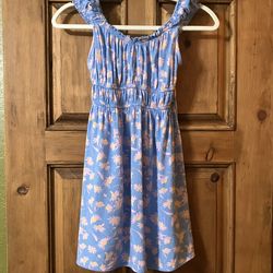 Girls Blue Floral Dress