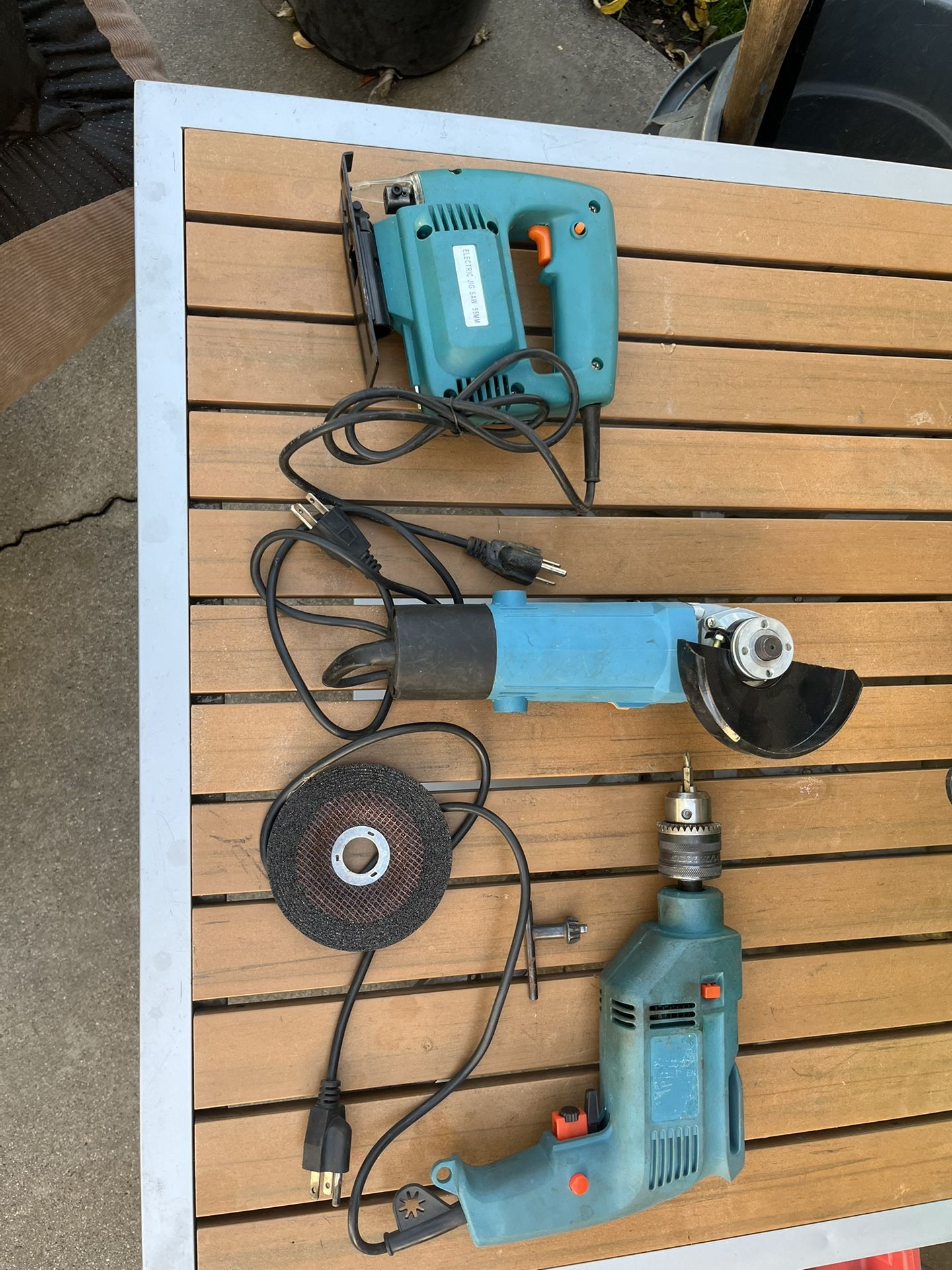 Power Tools- Jig Saw, Grinder, And Drill