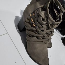 Gray Ankle Boots