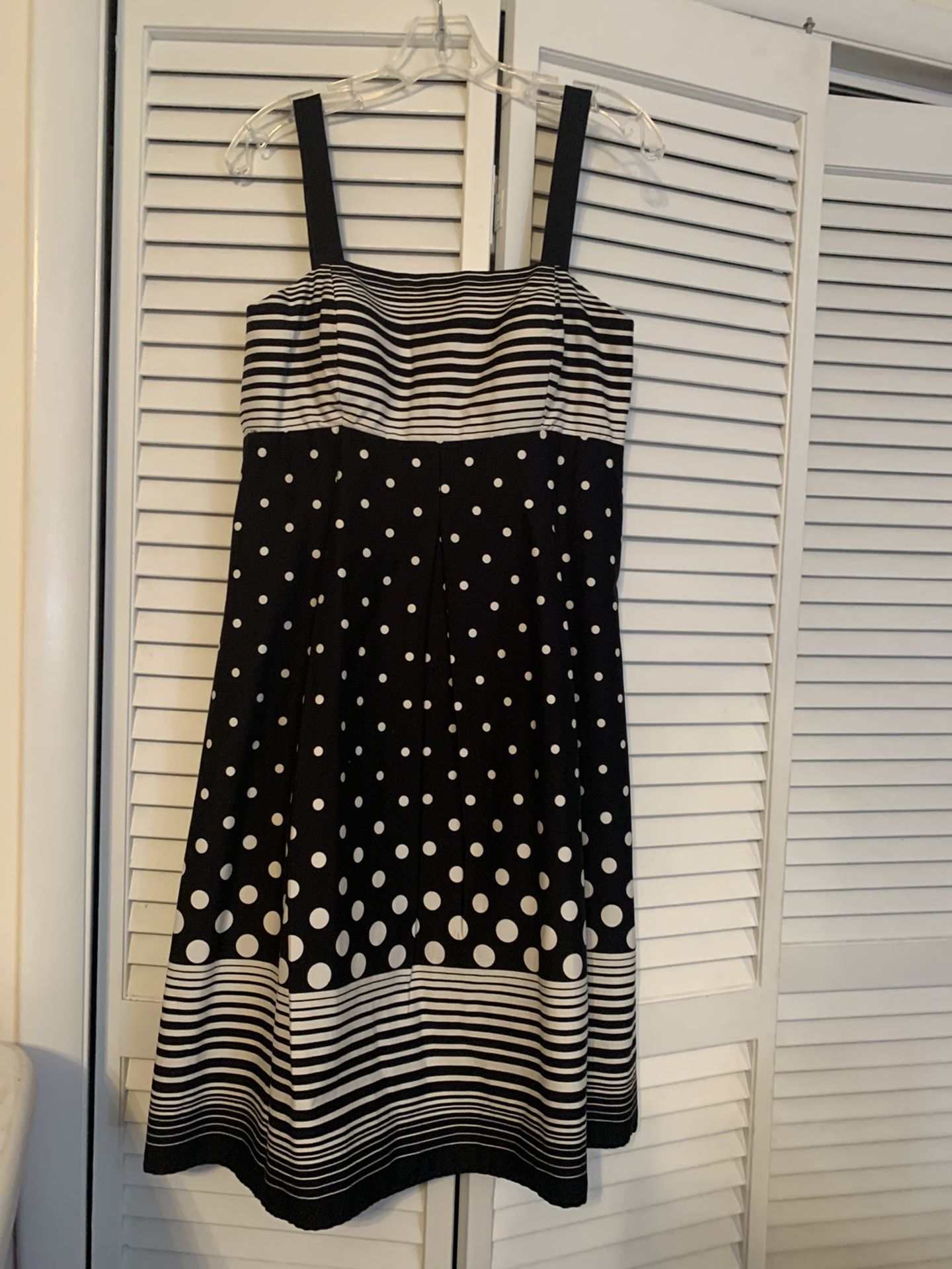 Madison Leigh Size 10 Black & White Knee Length Sundress