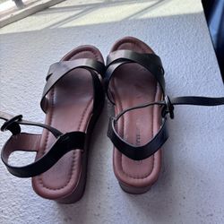 Brown/black Wedge Sandals 