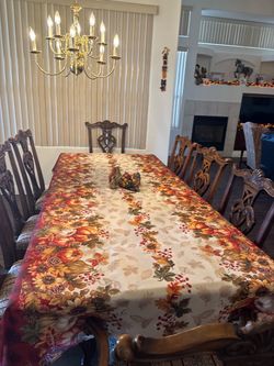 Fall Harvest Tablecloth with Pumpkin Print