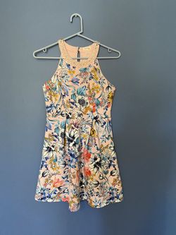 Off White Dress With Flowers