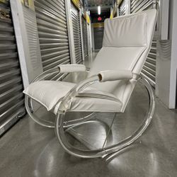 Vintage Mid Century Modern Charles Hollis Lucite Rocking Chair located near the Miami Design District.