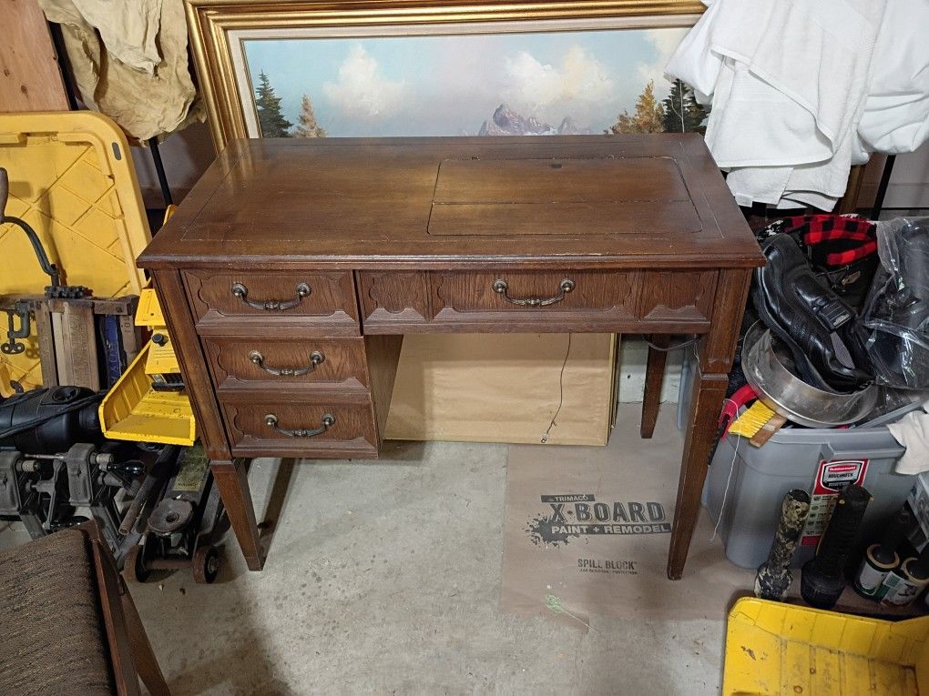 Singer Sewing Machine, Table, Chair