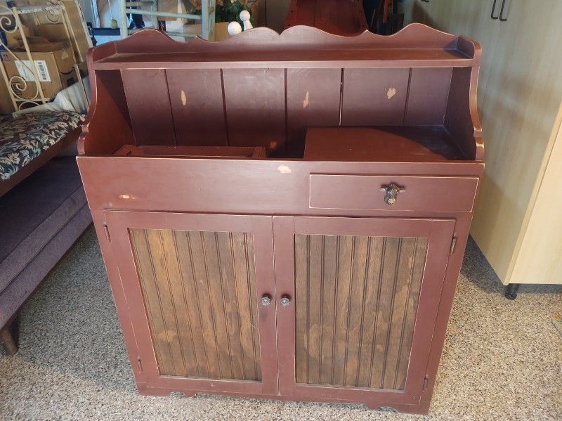 Refinished Vintage Wooden Washstand Sideboard  NEED GONE ASAP
