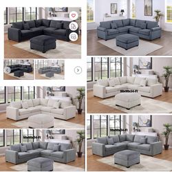 $499 sectional couch with ottoman