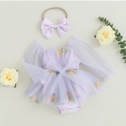 Embroidered Purple Romper Dress 18-24 Months 