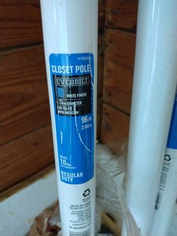 EVERBILT 96-INCH WHITE STEEL CLOSET POLE