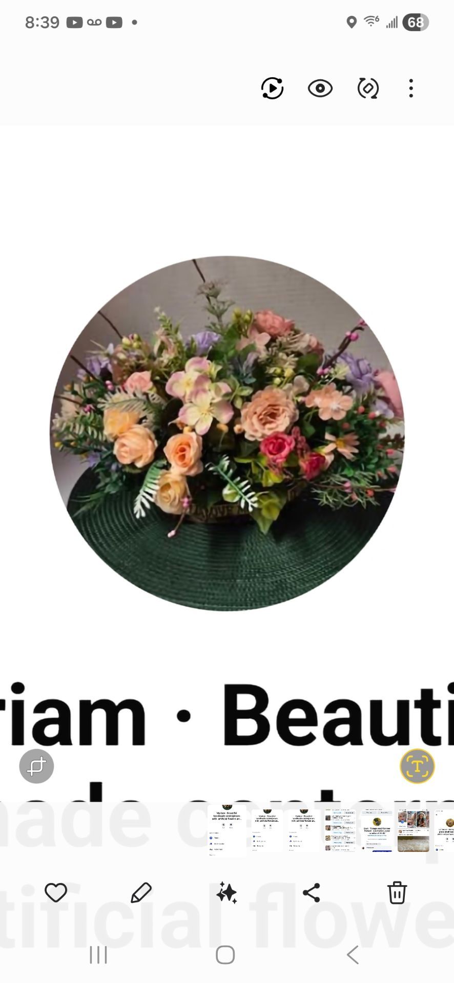 Beautiful handmade centerpieces arrangement good condition $ 45.00