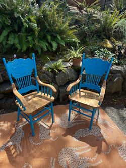 Vintage Statement Armchairs, Set of 2, Refinished – $310