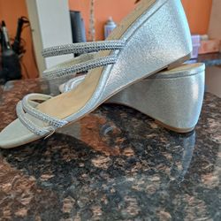 Silver Wedge Sandal