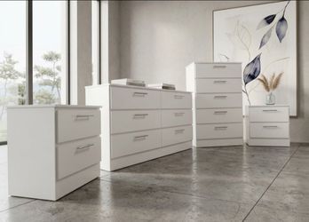 Dresser,  Chest And 2 Nightstands - Cómoda,  Gavetero y 2 Mesitas de noche