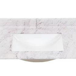 Brand New Home Decorators Collection 31 in. W x 22 in. D Engineered Stone Composite White Rectangular Single Sink Vanity Top in Lunar