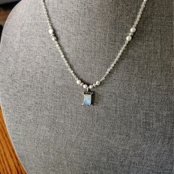  925 Moonstone Pearl Gemini Necklace