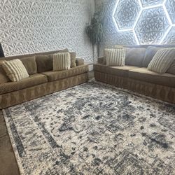 🔥🔥NO DEPOSIT, FREE DELIVERY Only One Tan Corduroy, Oversized  Couch