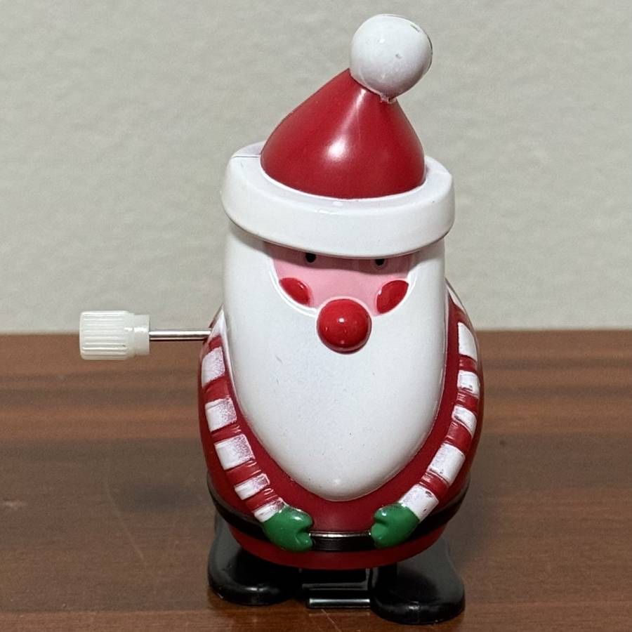 Christmas Santa Claus Walking Wind Up Collectible Toy