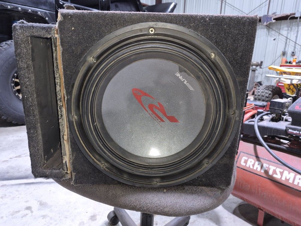 12" Alpine Type R Sub & Alpine MRV-M500 Mono Block Amp In Ported Box