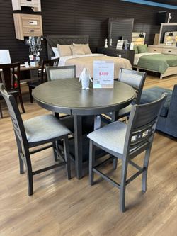 5pc Counter Height Gray Dining Set